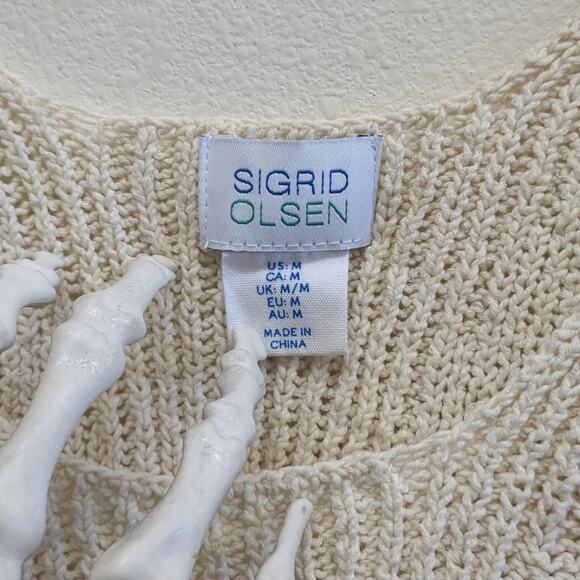 Sigrid‎ Olsen white knit tank top vest size M - Picture 3 of 6